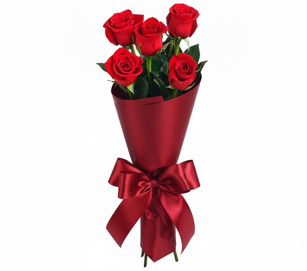 Букет 5 Красных роз Эдлесс Лав в Краснотурьинске