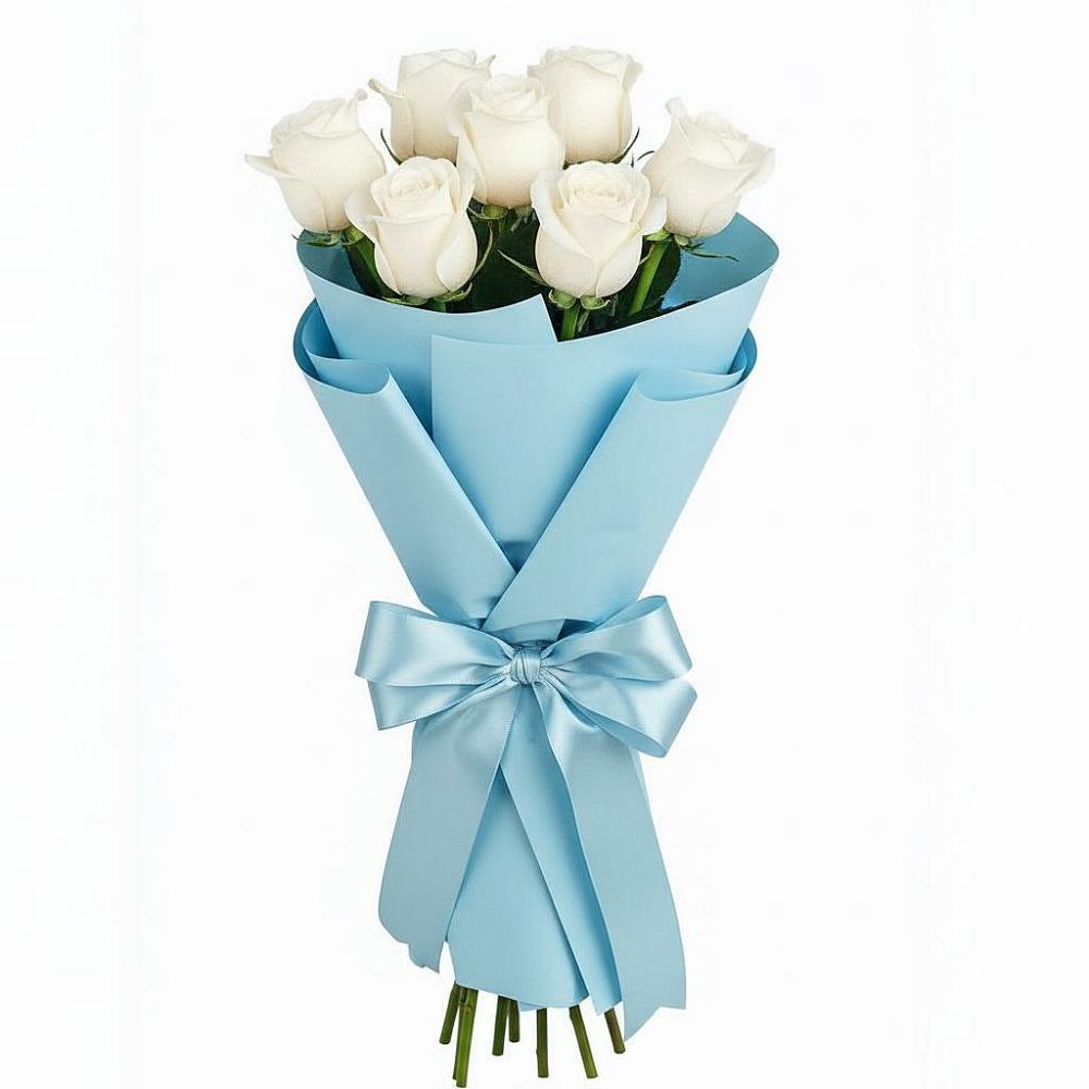 Букет 7 белых роз Проуд в Краснотурьинске