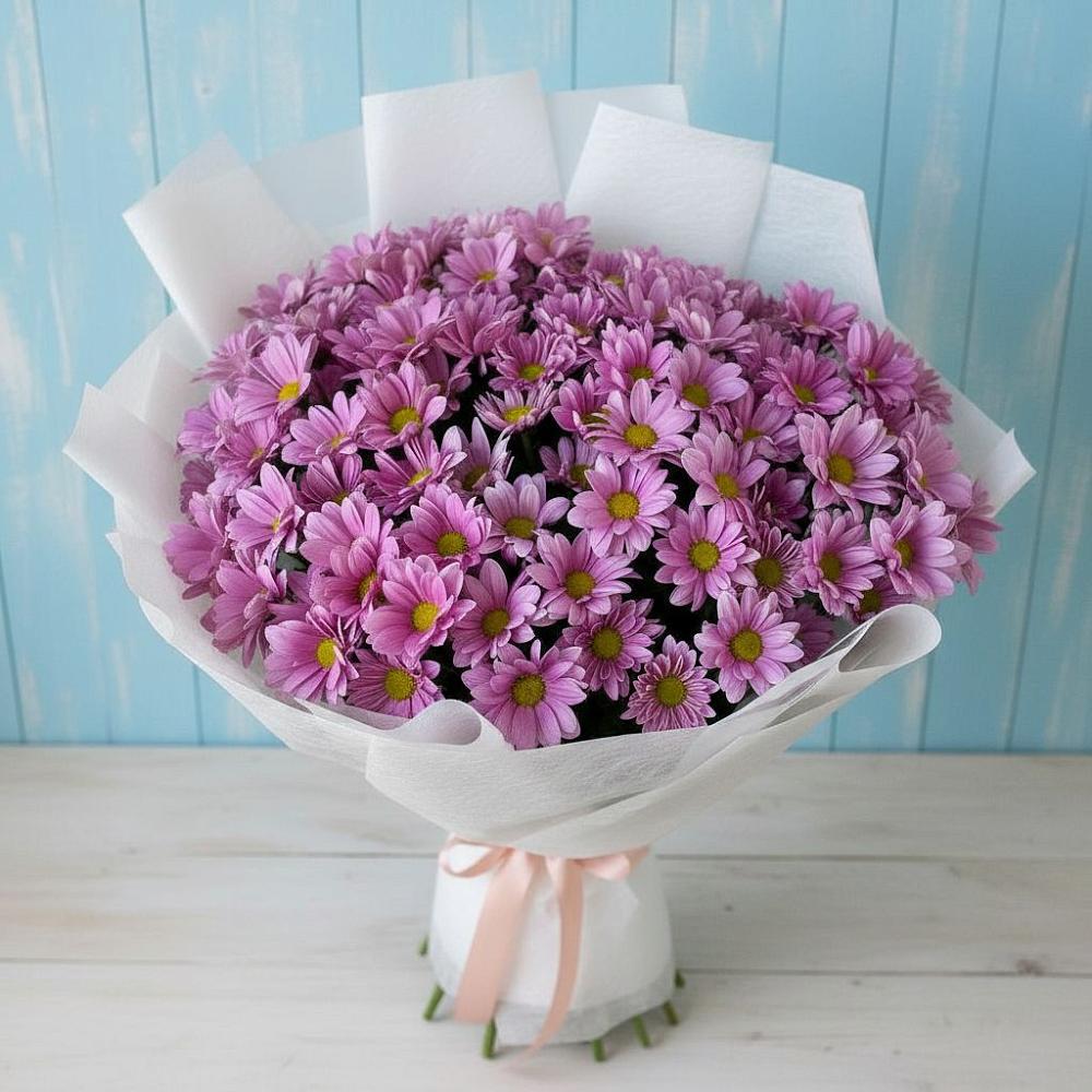 Букет сиреневая охапка в Краснотурьинске Букет цветов из: Хризантемы в Краснотурьинске