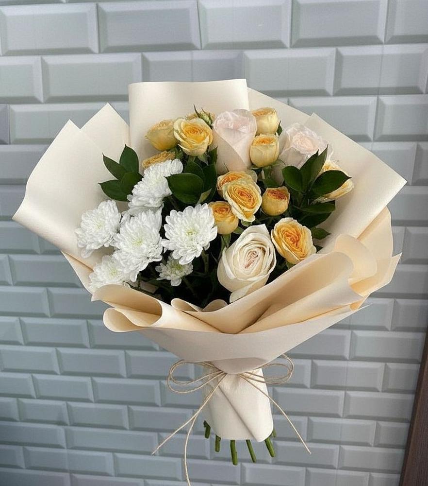 Букет цветов из: Розы и Хризантемы в Краснотурьинске