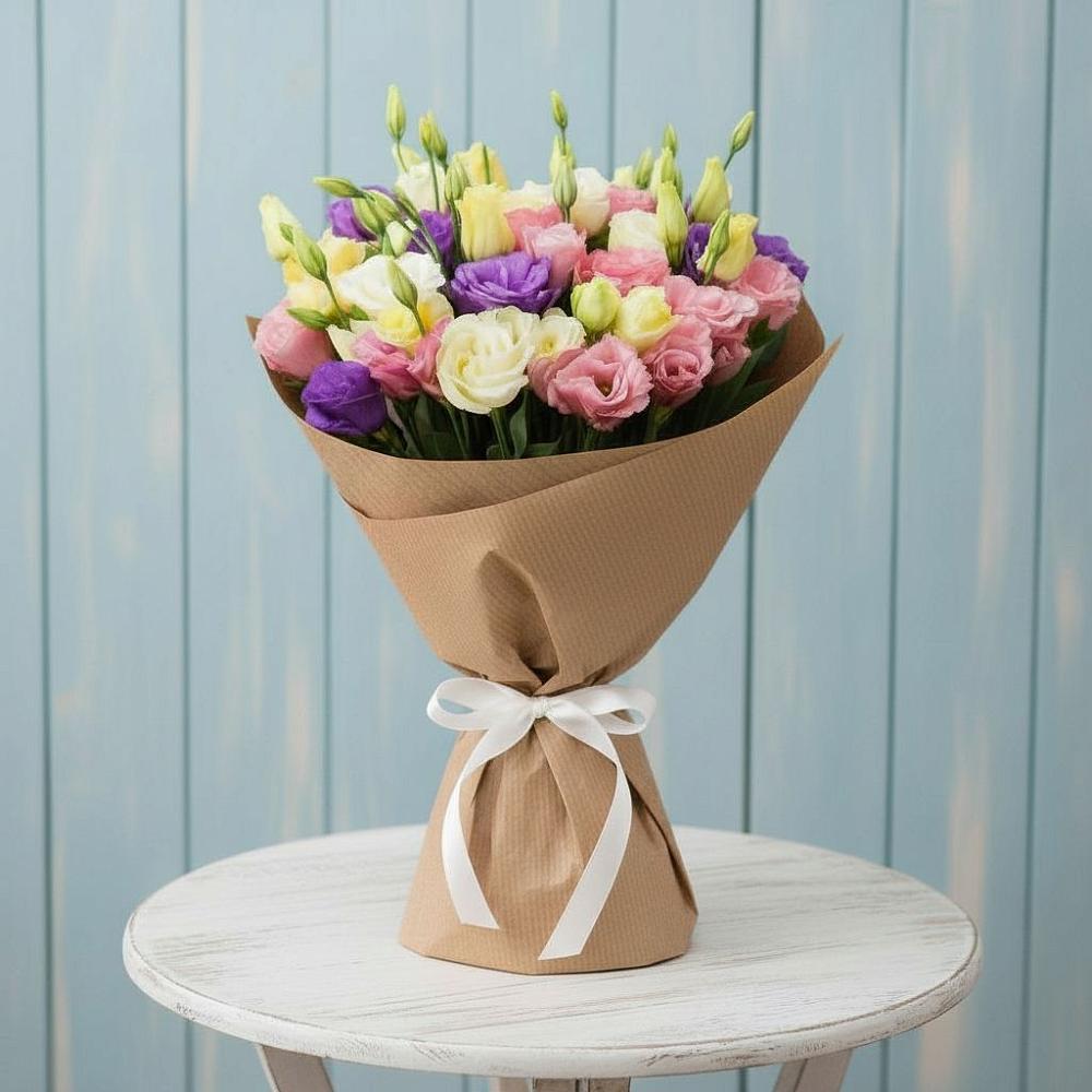 Букет Цветная эустома в Краснотурьинске Букет цветов из: Лизиантусы в Краснотурьинске