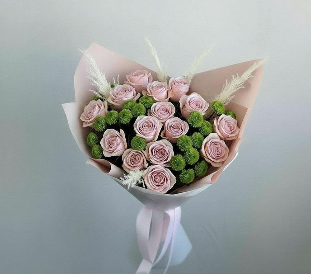 Букет доброе утро в Краснотурьинске Букет цветов из: Розы и Хризантемы в Краснотурьинске