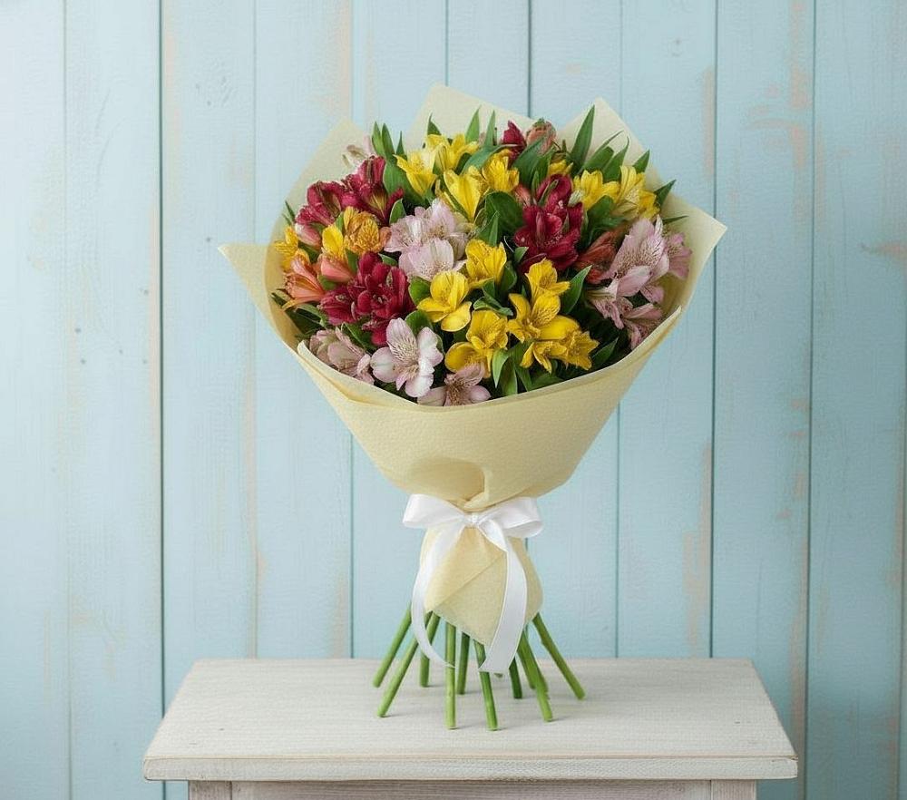 Букет Летние краски в Краснотурьинске Букет цветов из: Альстромерии в Краснотурьинске