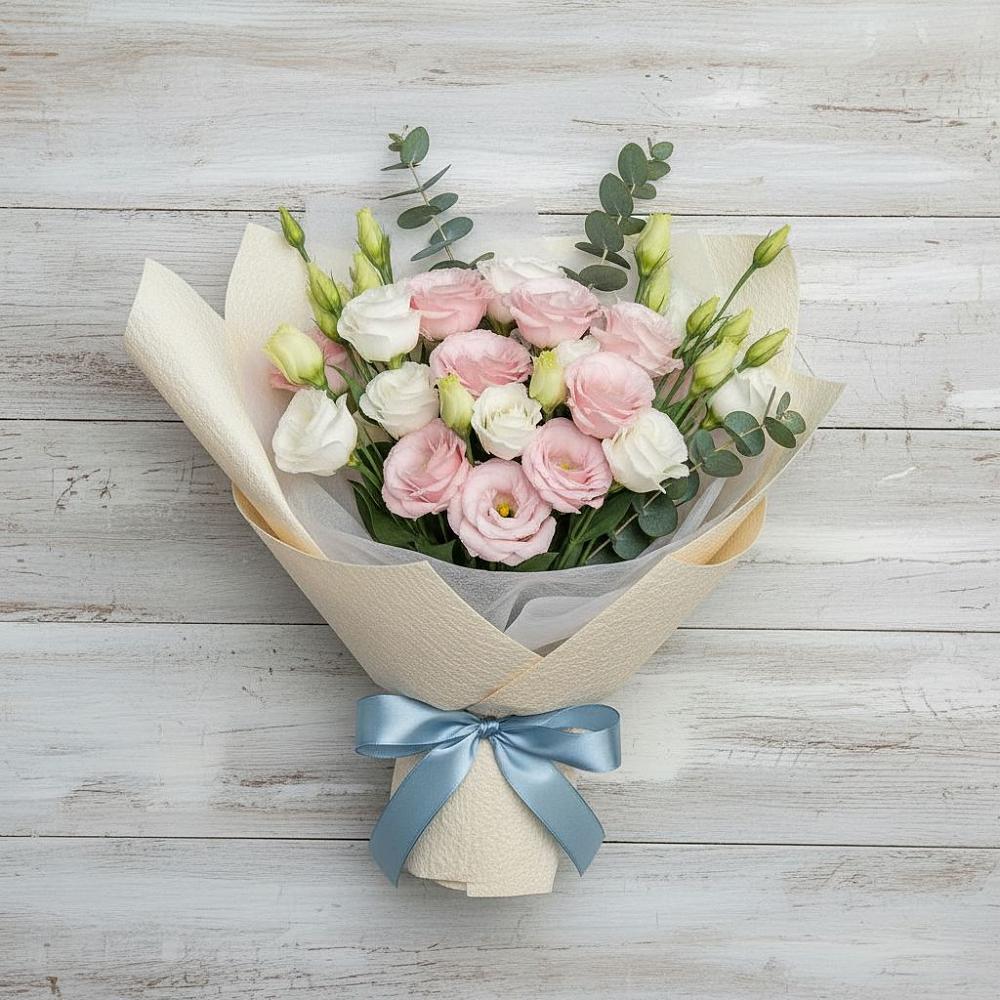 Букет шампанское в Краснотурьинске Букет цветов из: Лизиантусы в Краснотурьинске